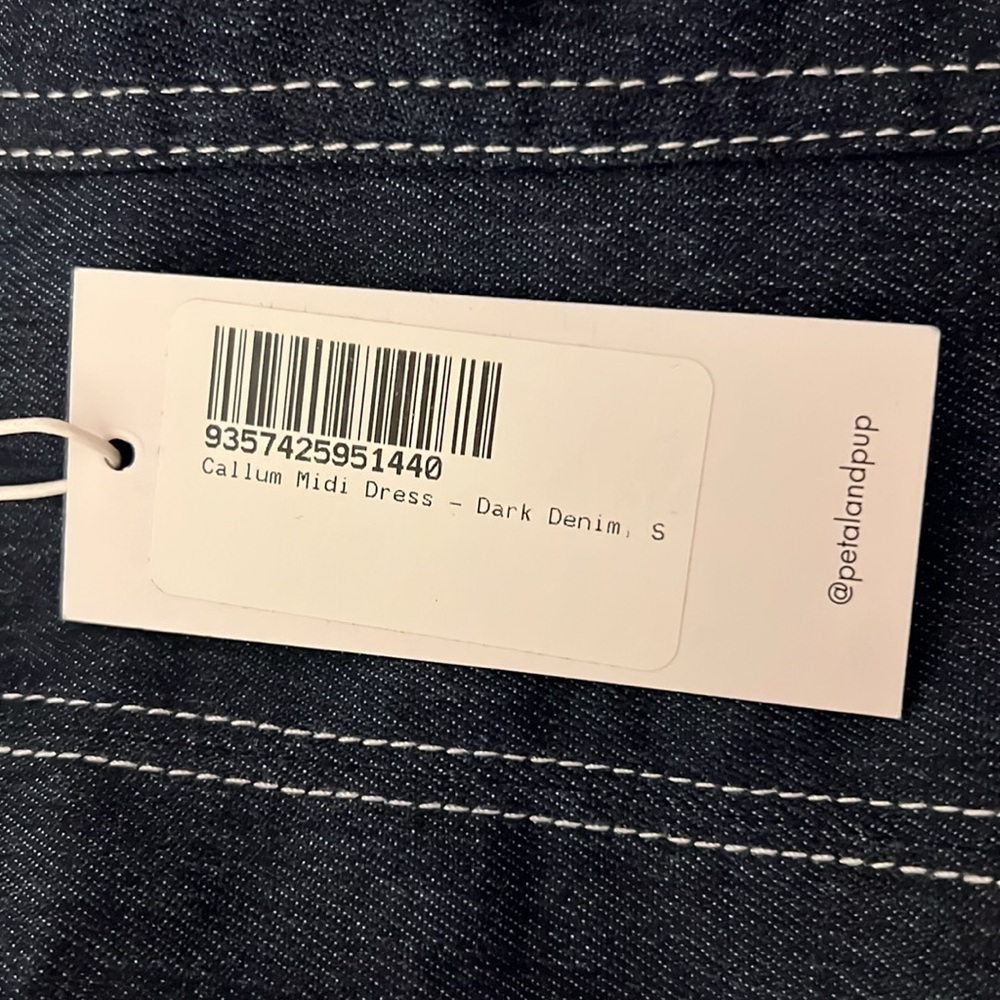 NWT Vintage Petal & Pup Callum Denim Midi Dress - Picture 6 of 8